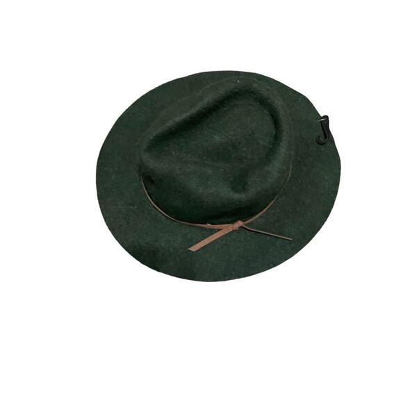 Brixton Fedora Hat Wide Brim Wool Moss Green New One Size - Picture 2 of 5